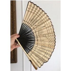 Antique japanese Paper And Bone Hand Folding Fan